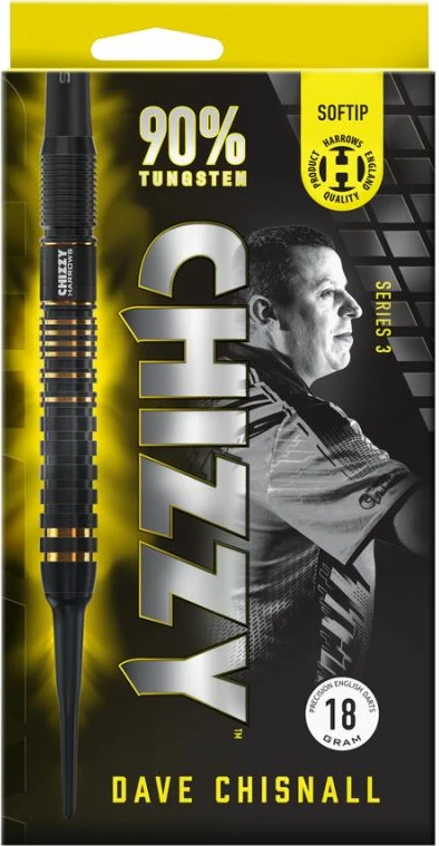Profesionalne puščice za darts Harrows Chizzy Dave Chisnall, črne