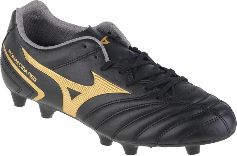 Nogometne kopačke Mizuno Monarcida Neo II FG, črno-zlate, moške