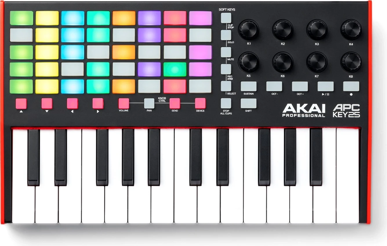 Muzikalni kontroler AKAI APC Key 25 MK2, rdeč