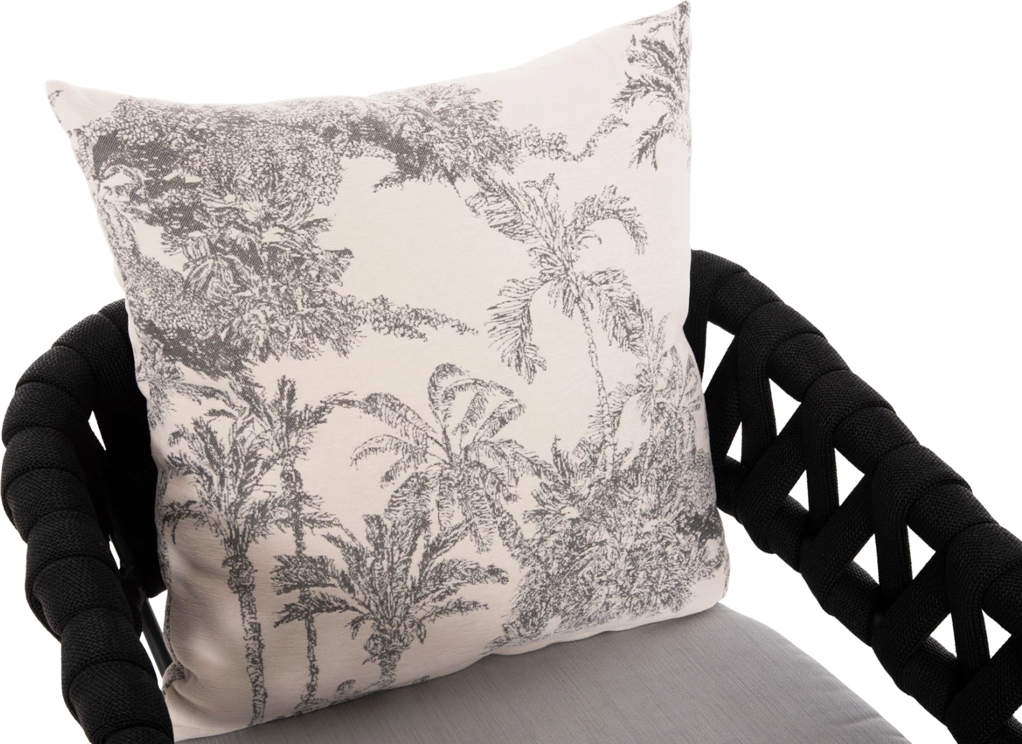 Barski stol aluminij CAMDEN FH6142.01 antracit z ecru hrbtnim vzglavnikom s tiskanim vzorcem 56x60x108Hcm