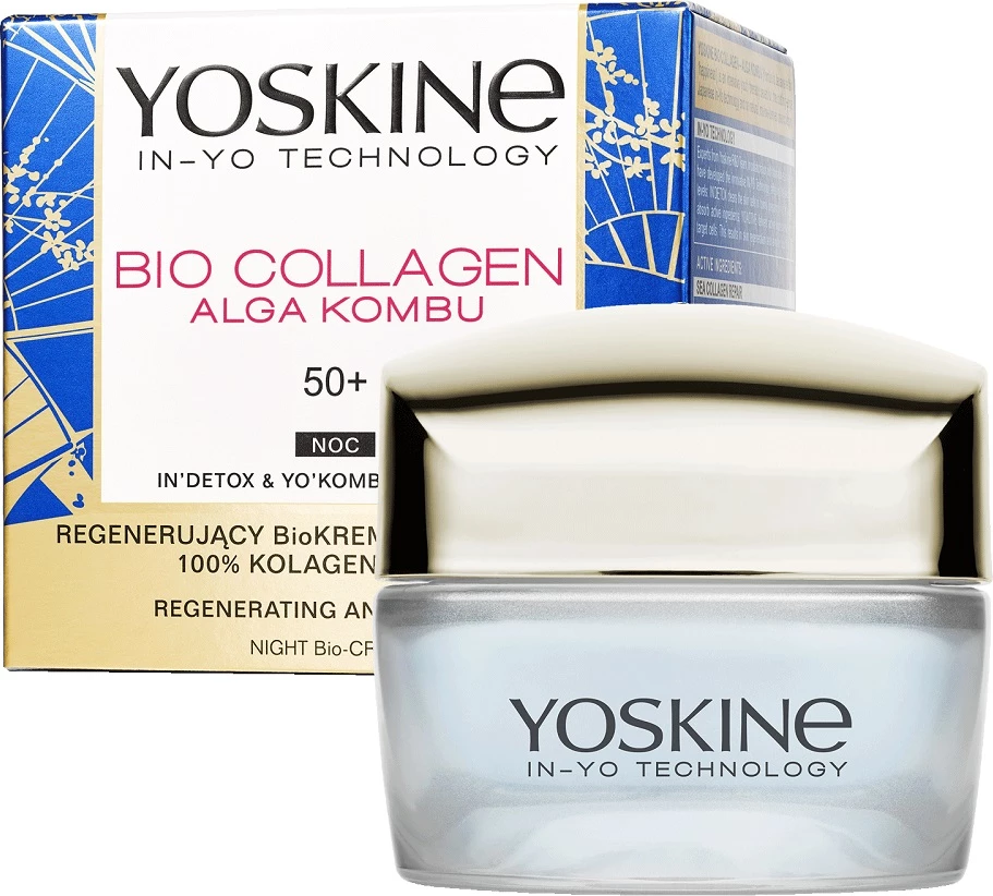 Nočna krema za obraz za ženske Bio Collagen Yoskine, 50 ml