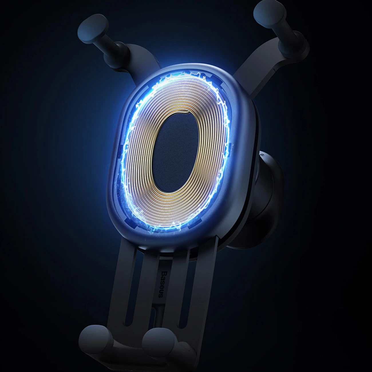 Držalo za avto z vgrajenim indukcijskim polnilcem 15W za zračnik, Baseus Stable Series, črn