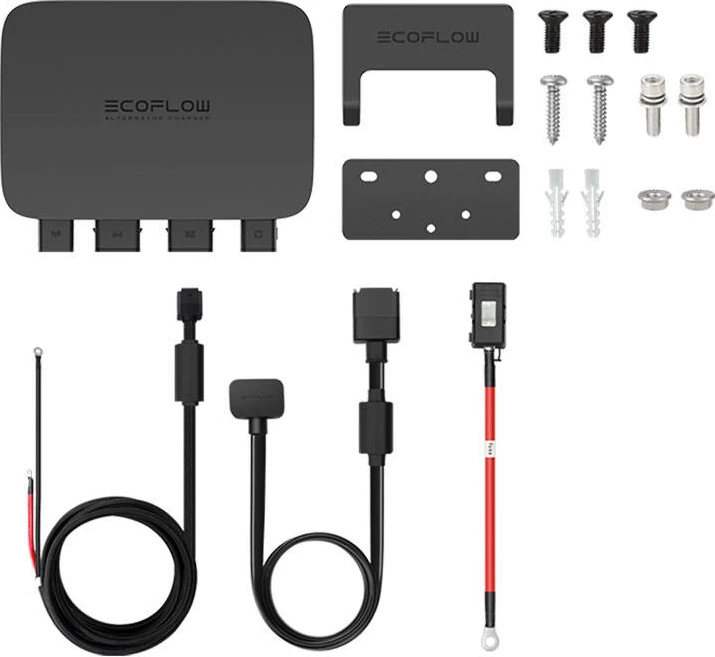 Polnilec alternatorja, EcoFlow model 5015501001, za avtomobile in avtodome (RV), 800 W, črn
