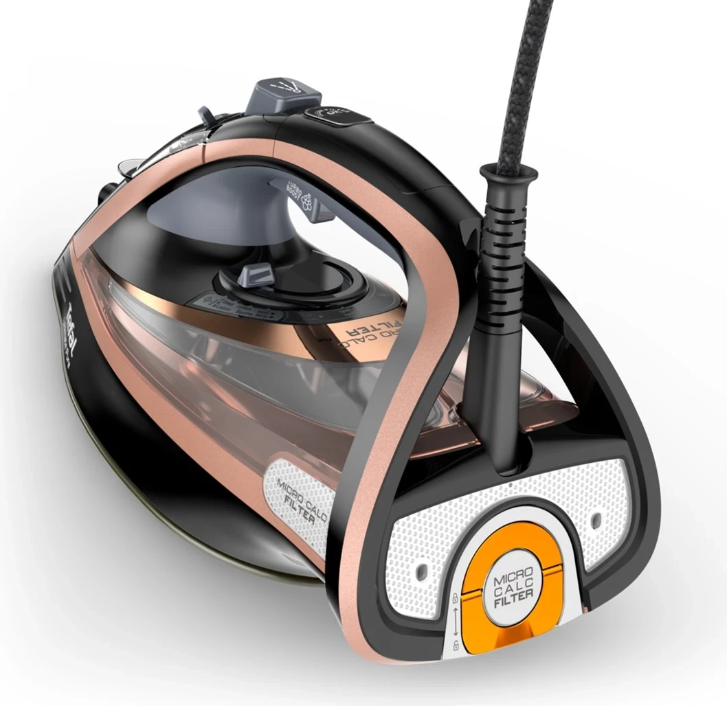 Paraheklanje z močno paro, Tefal Ultimate Pure FV9845, 3200 W, črno/bronasto