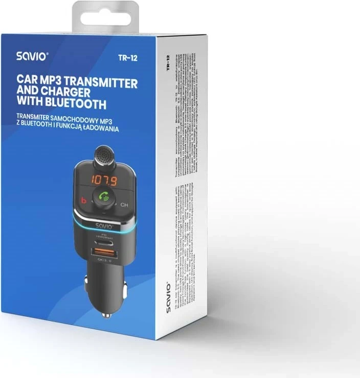 Brezžični avdio oddajnik Savio TR-11/B, 3,5 mm, 15 m, črn