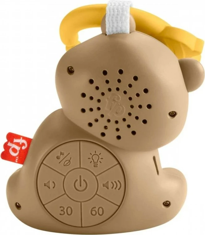 Igrača za pomirjanje z glasbo in svetlobo Fisher Price Teddy Bear Soother HRB18, rjava/rumena
