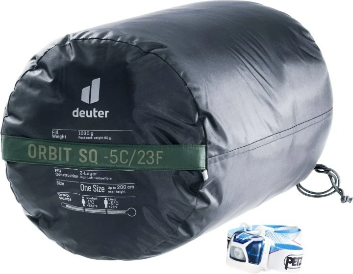 Spalna vreča Deuter Orbit SQ -5, 200 cm, sintetična, desna, zelena