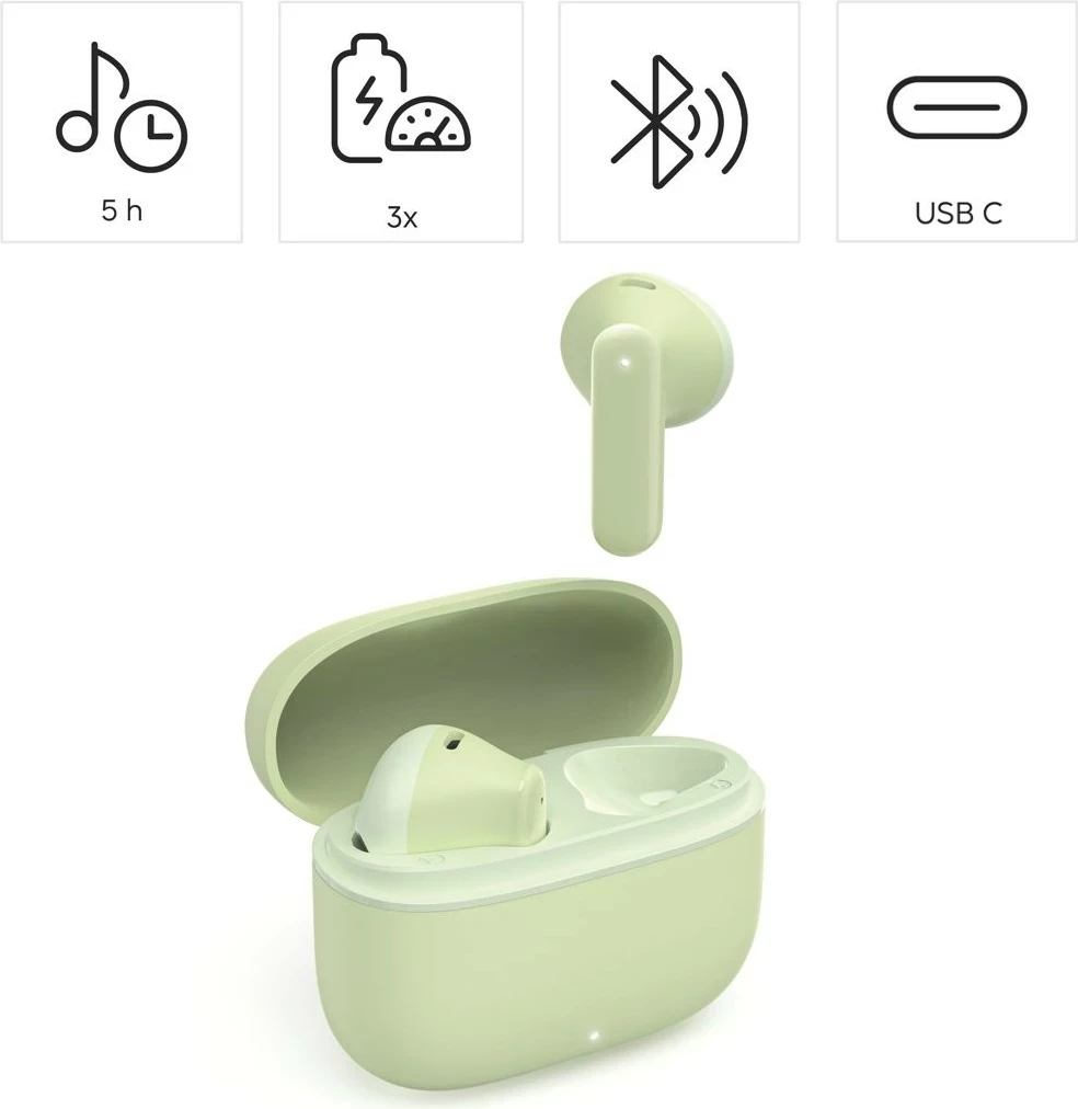 Brezžične slušalke Hama True Wireless Freedom Light II, Bluetooth 5.3, zelene