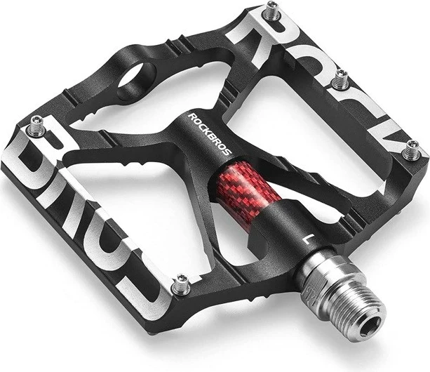 Pedala za kolo RockBros 37213071001, aluminij, črni, 2 kosa