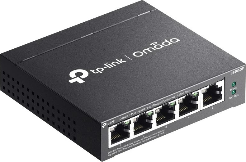 Stikalo TP-Link Omada ES205G, Gigabit Ethernet, PoE, črno