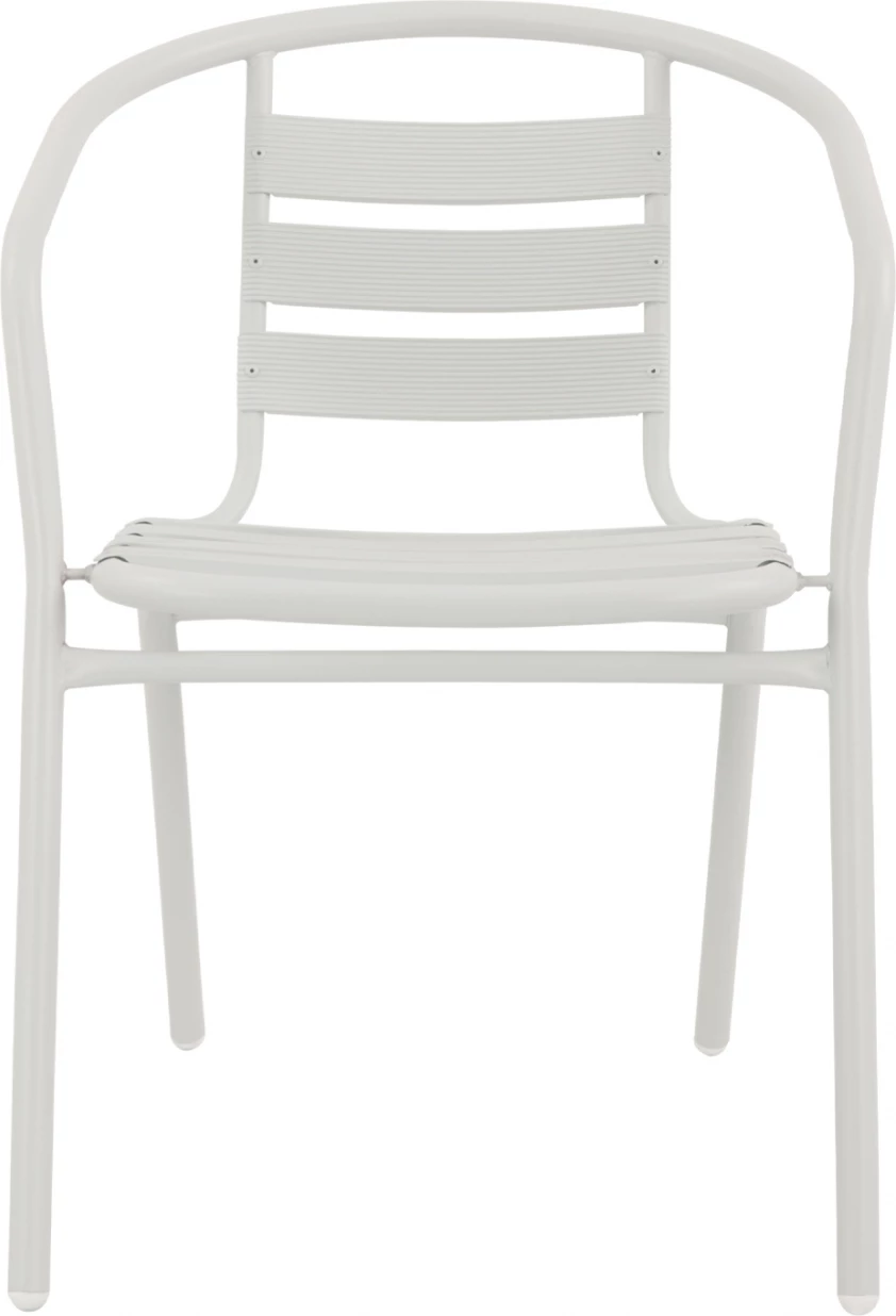 Stol Laura kovinski beli z aluminijastimi rezinami FH5037.02 54x59x73cm