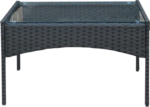 Vrtni lounge set Calmness, 4-delni rattan črn, blago sivo