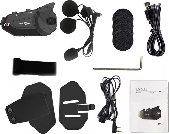 Interkom za motorno kolo FreedConn R1 PLUS E, črn