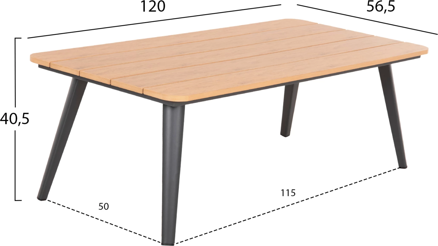 Zunanji kotni lounge set MAERLY FH6140.02 aluminij in blazine v antracit-bež sintetični vrvi