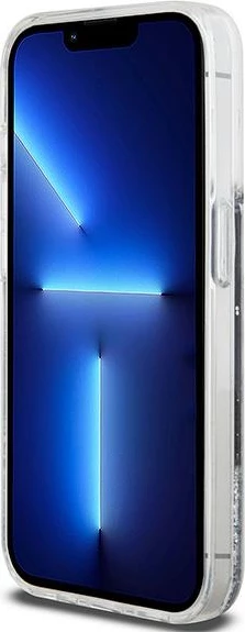 Ovitek za telefon z tekočimi bleščicami in velikim logotipom DKNY za iPhone 14 Pro, črn