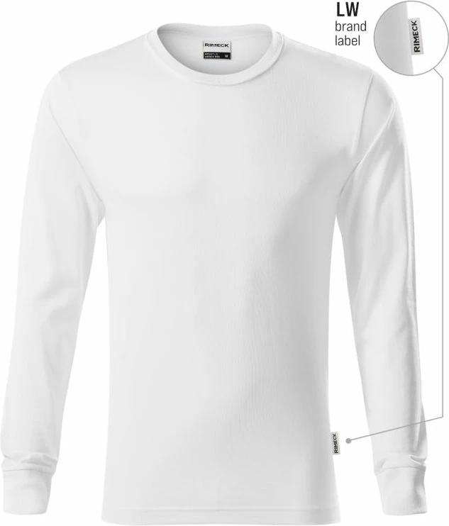 Majica unisex z dolgimi rokavi, Rimeck, bela