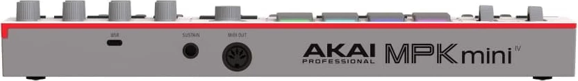 Kompakten MIDI kontroler AKAI MPK Mini MK4, 25 tipk, 8 padov, 8 gumbov, USB, bel