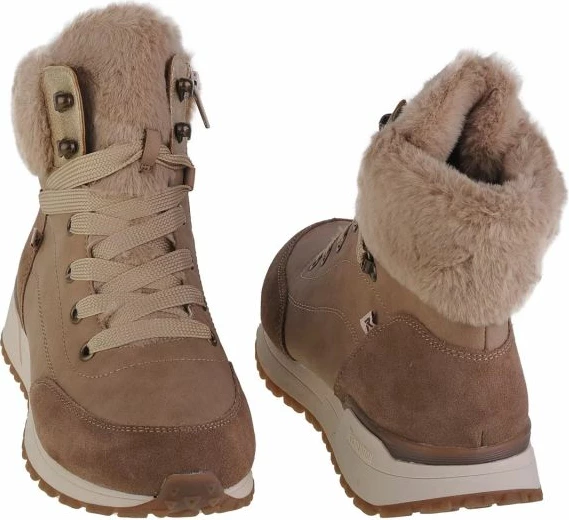 Visoke čevlje Rieker Evolution W0670-20 za ženske, rjava in krem