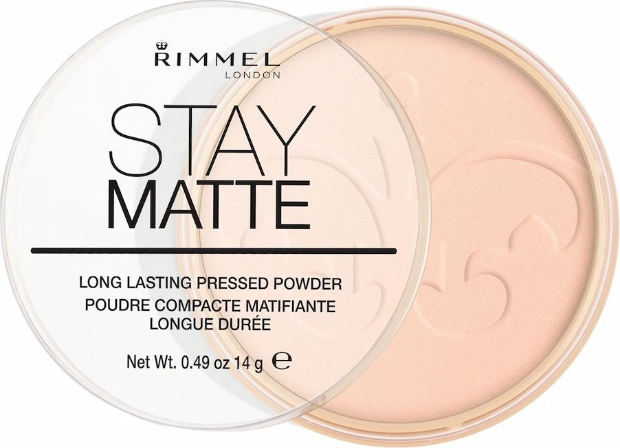 Kompaktna matirajoča pudra Rimmel Stay Matte 002 Pink Blossom, 14 g