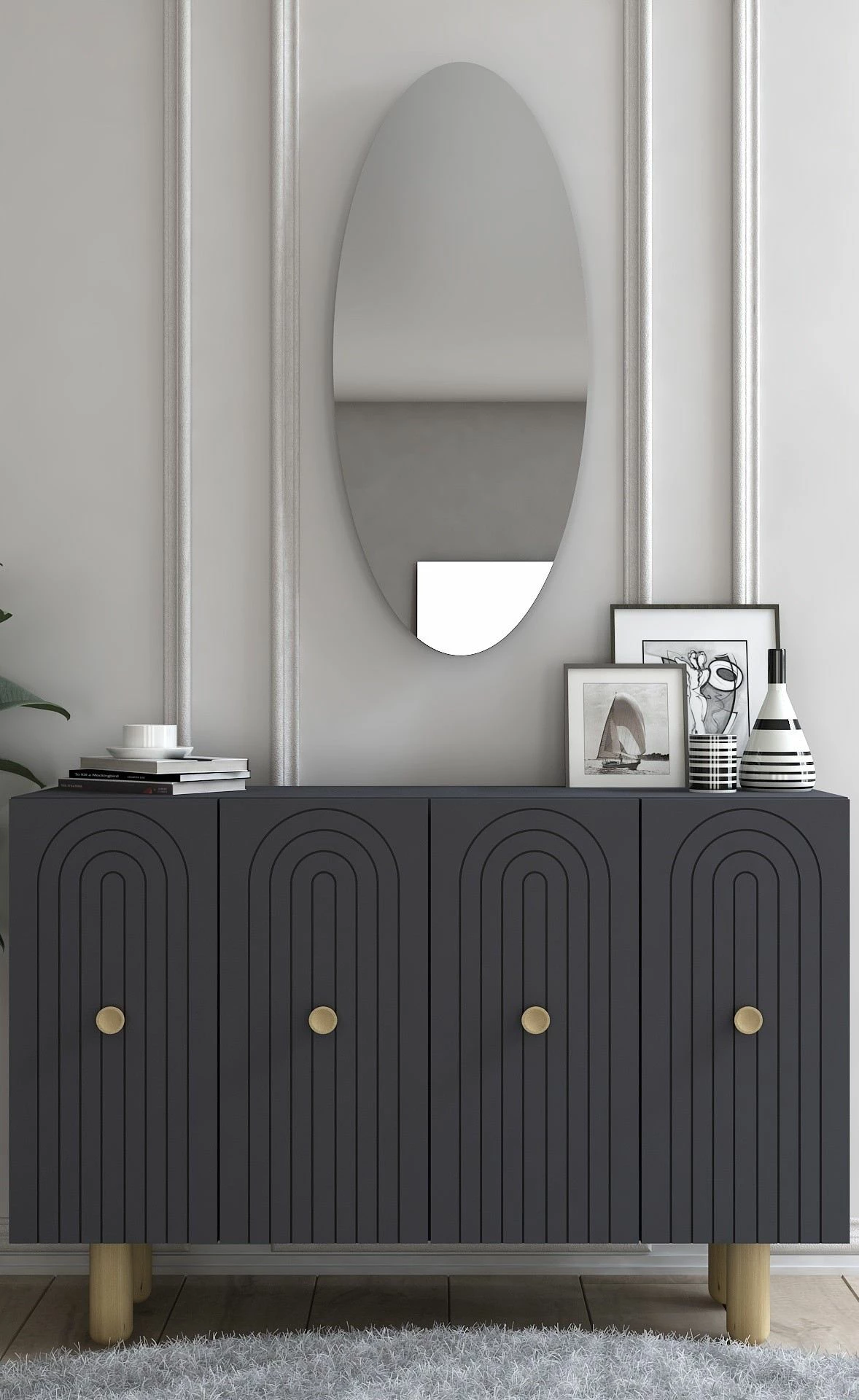 Moderna konzola, antracit, Skye Decor KM120