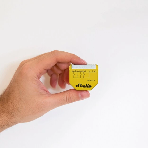 Pametni stikal Shelly Qubino Wave i4 DC, brezžični, 25 dBmW, 868,4 MHz, rumen