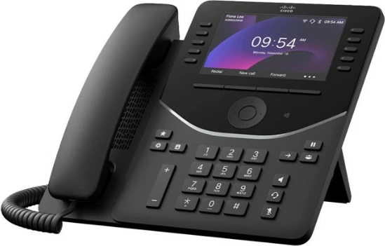 IP telefon, 10 linij, Bluetooth, Wi-Fi, zaslon 5 inč, Cisco 9861, črn