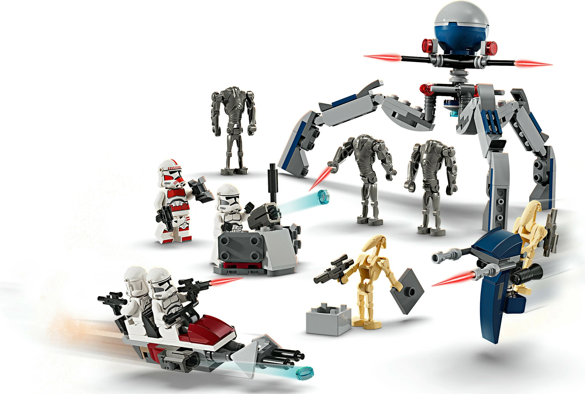 Gradbeni set Clone Trooper in Battle Droid LEGO, 215 delov, plastika, večbarven