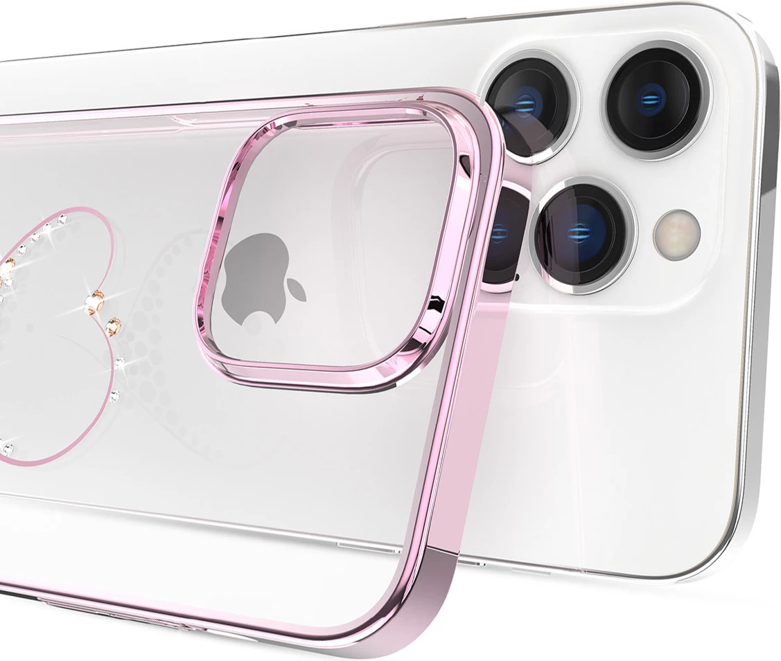 Ovitek z Swarovski kristali, rožnat — Kingxbar Wish Series za iPhone 14 Pro