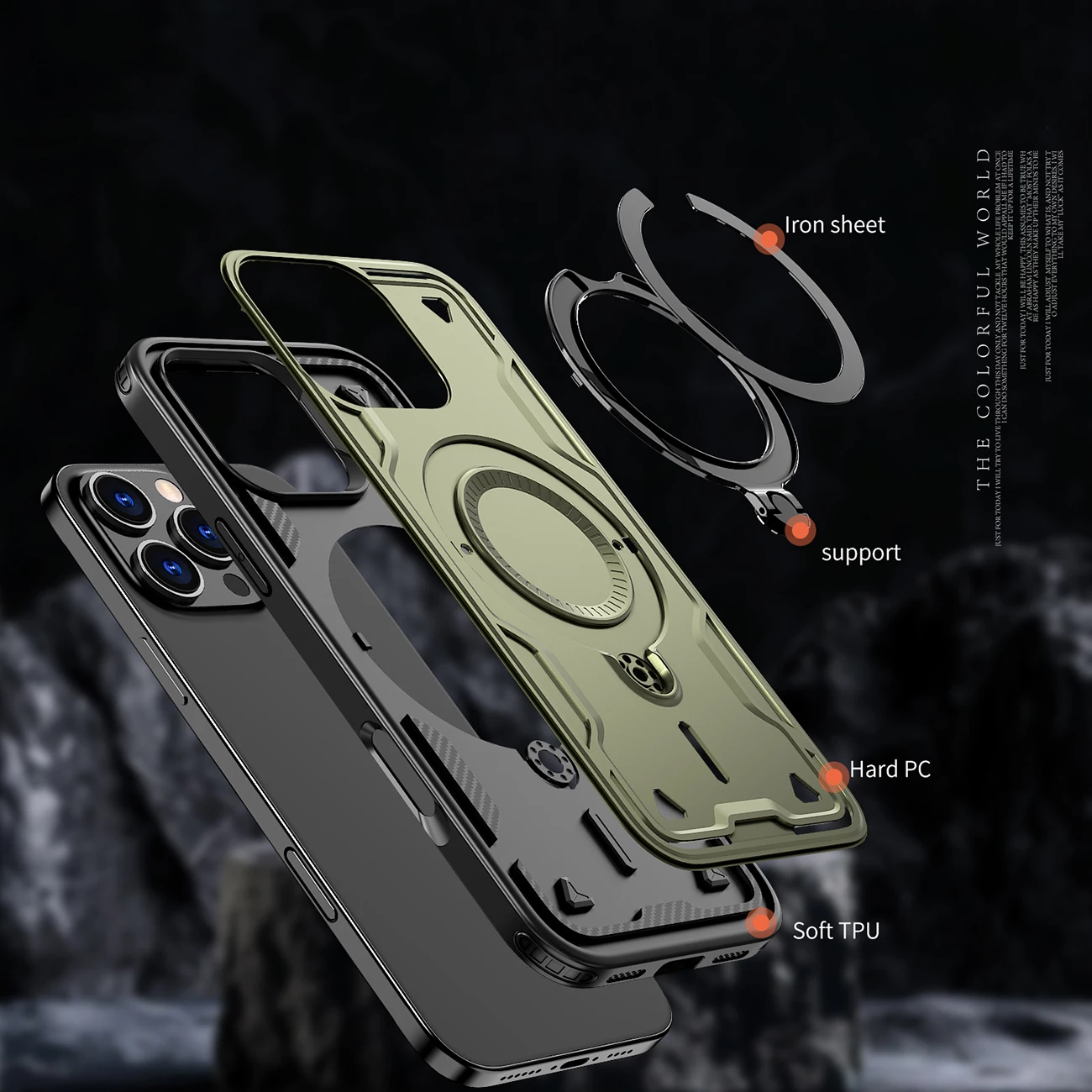 Ovitek Hybrid Armor Trendy z MagSafe za iPhone 16 Pro Max, Hurtel, zelen