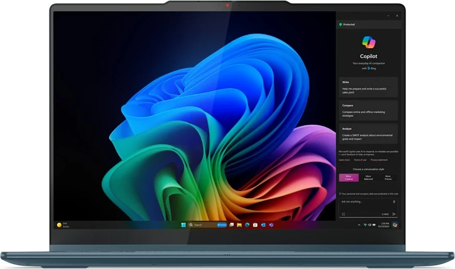 Prenosni računalnik 2-v-1, Lenovo Yoga 7 14AKP10, AMD Ryzen AI 5 340, 16 GB RAM, 512 GB SSD, 14", zaslon na dotik, teal