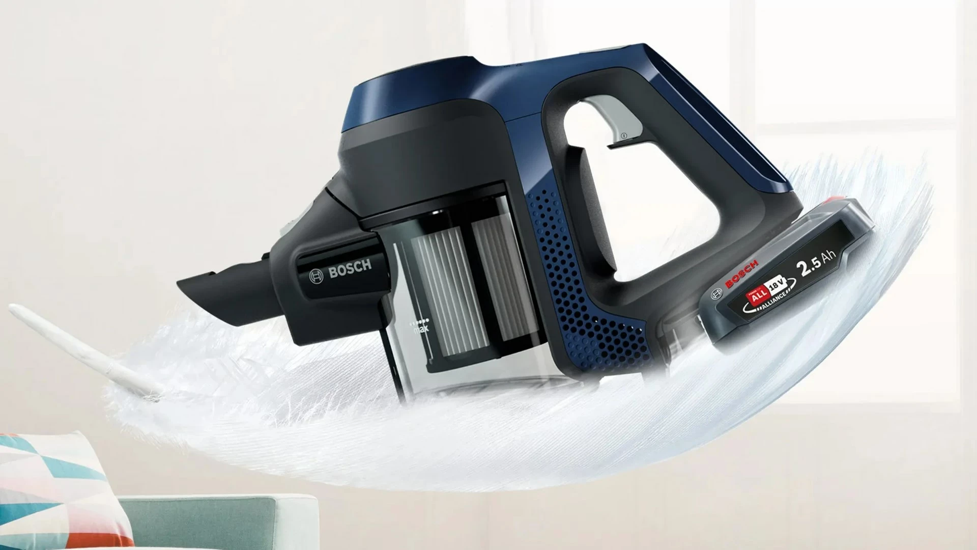 Brezžični sesalnik Bosch Serie 6 BCS611P4A, 0,3 L, črn