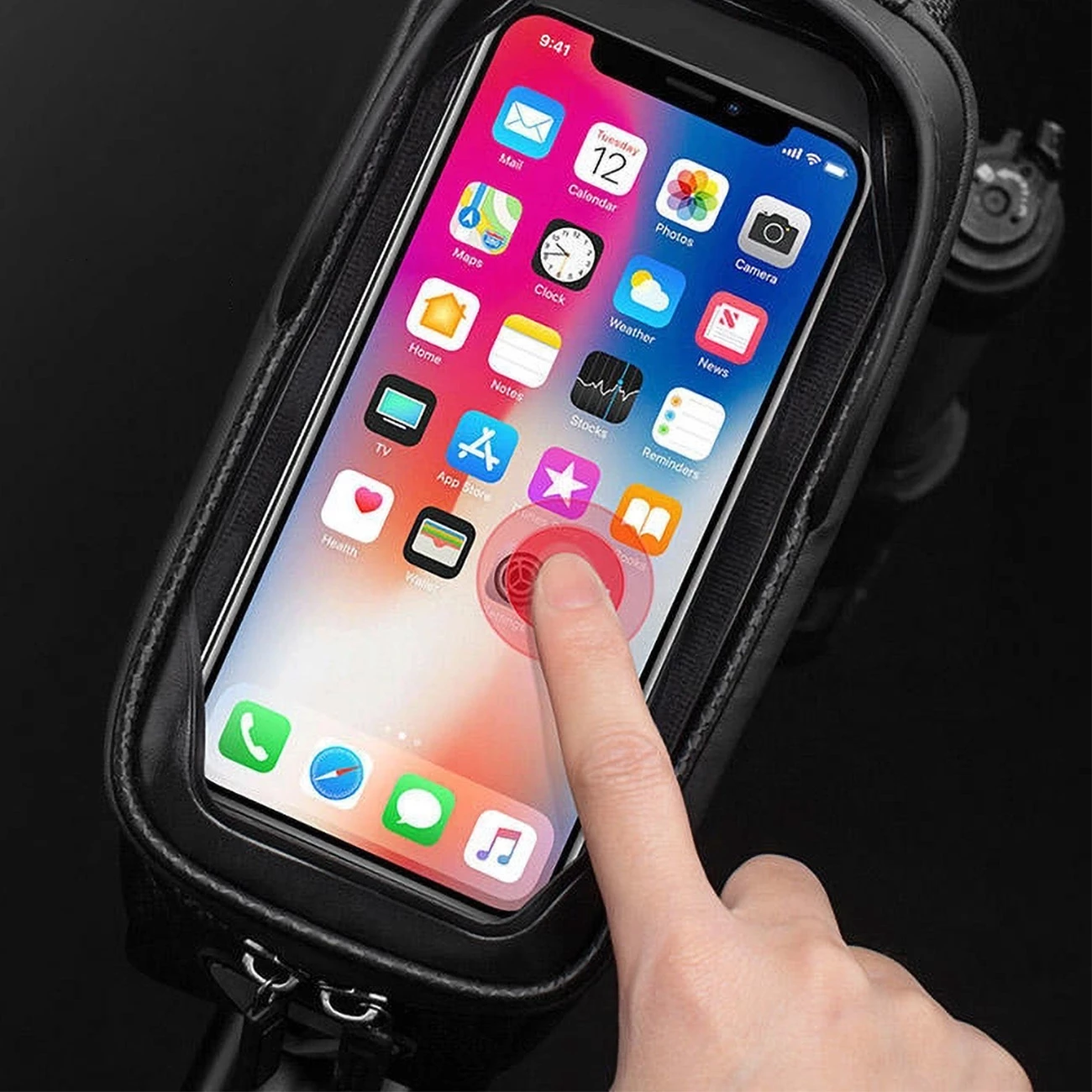 Torba za kolo z žepom za telefon, Rockbros B68-1, 1,7 L, črna