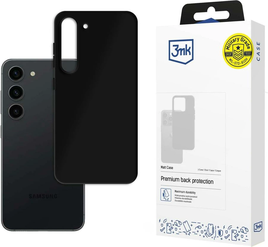 Mat zaščitni ovitek za Samsung Galaxy S22 Plus, 3mk, črn