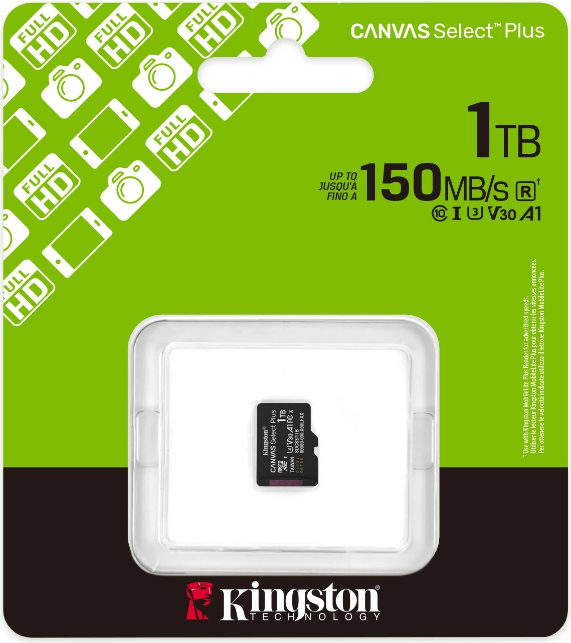 Pomnilniška kartica 1TB Kingston Canvas Select Plus Gen3 microSDXC