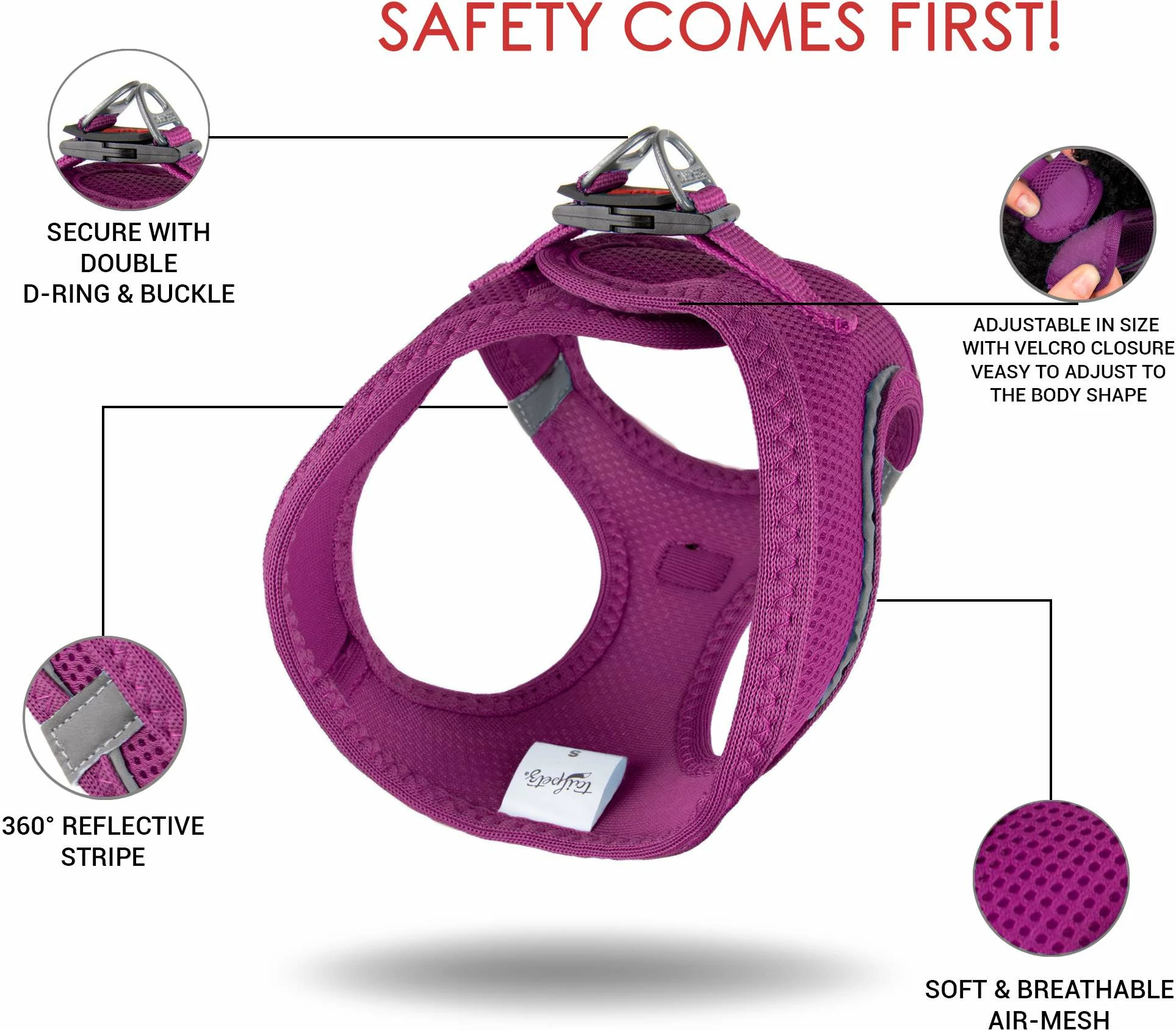 Oprsnica za psa Air-Mesh, vijolična, Paws & Whiskers