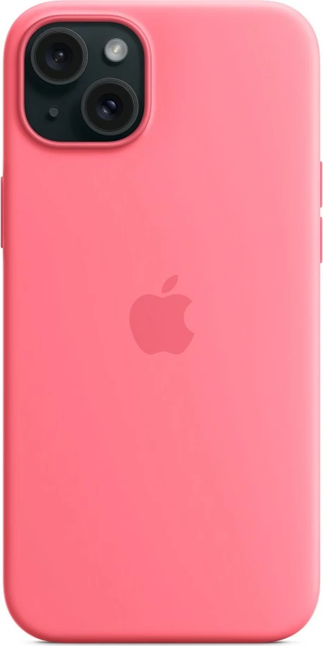 Silikonska zaščita za iPhone 15 Plus, MagSafe, rožnata
