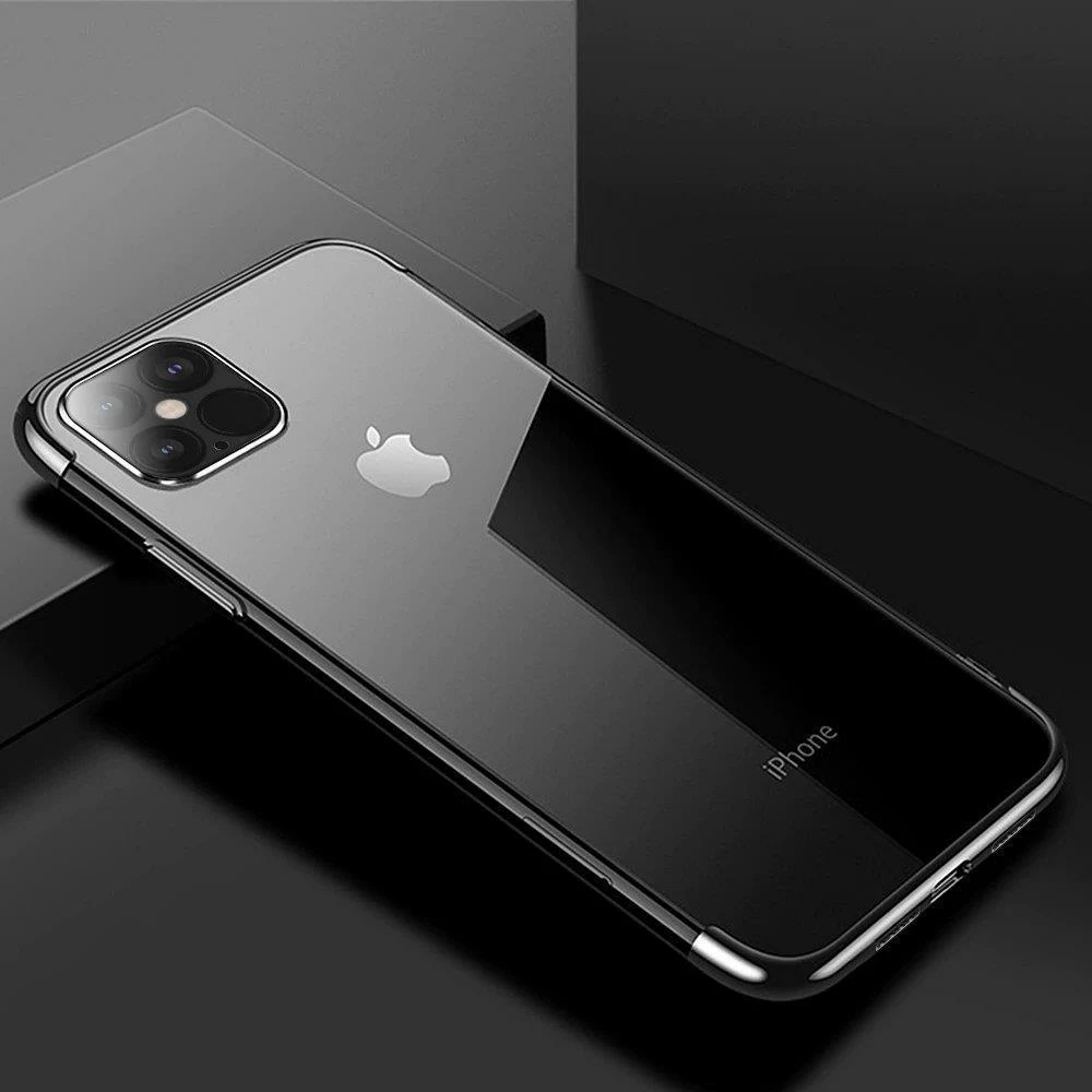 Prozoren ovitek Hurtel Clear Color 0,3 mm za Xiaomi Redmi Note 11/Note 11S, TPU, z metalnim okvirjem, črno/prosojen