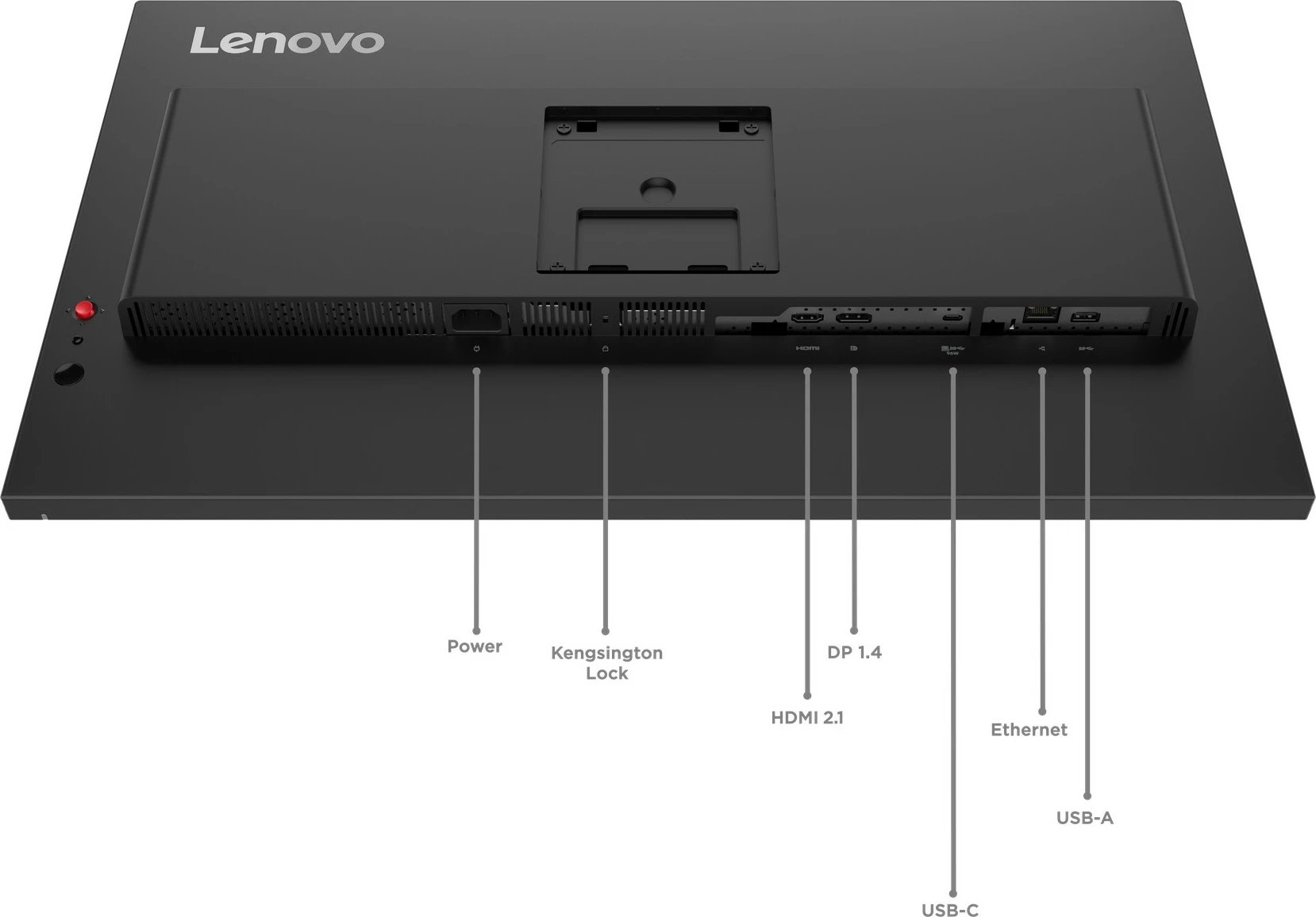 Monitor 27" UHD z HDMI/DP/USB-C in dok — Lenovo ThinkVision T27UD-40, črn