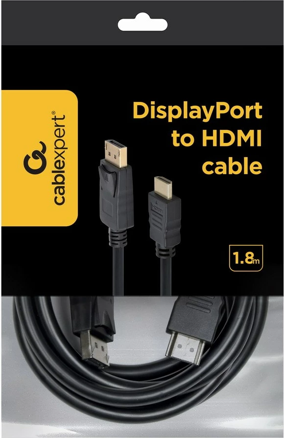 HDMI kabel Gembird, Type A - DisplayPort, 1,8 m, črn