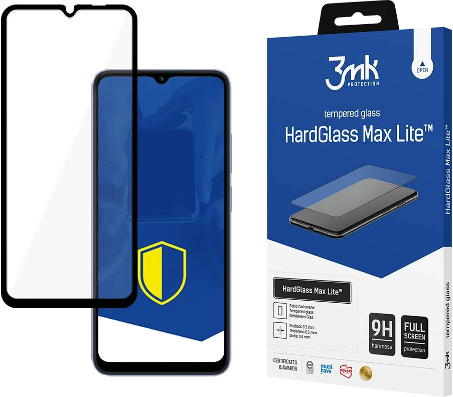 Zaščitno steklo 3mk HardGlass Max Lite za Xiaomi Redmi 12C/11A/Poco C55, črno