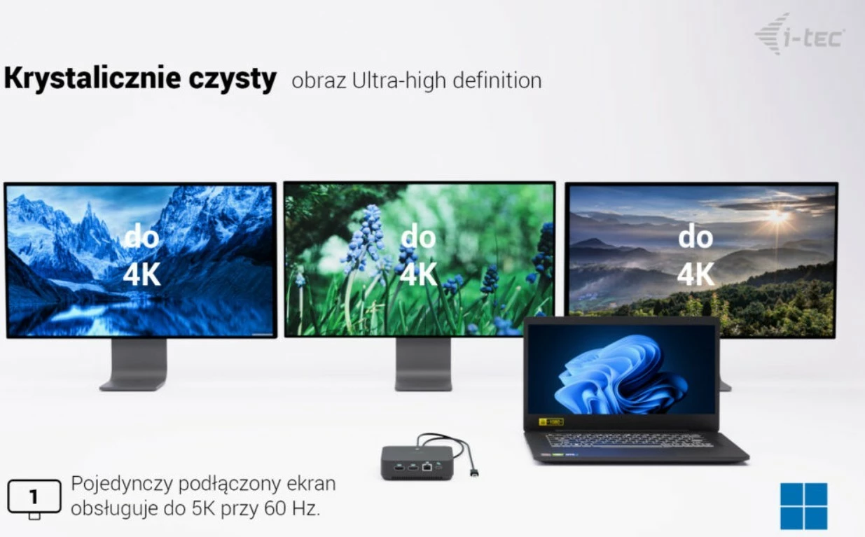 Docking računalniško ohišje i-tec C31TRIPLEVIDEODPPRO, 100 W Power Delivery, 2x HDMI, 1x DisplayPort, 6x USB, LAN, črno