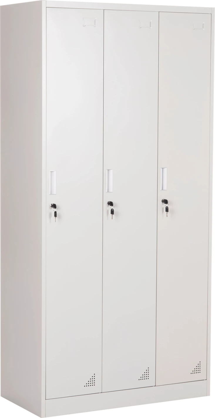 Kovinska omara s tremi vrati z ključavnicami ALTONA FH5634.11, siva, 90x45x185 cm