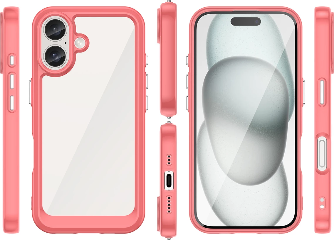 Ovitek za telefon Hurtel Outer Space za iPhone 16 Plus, rdeč