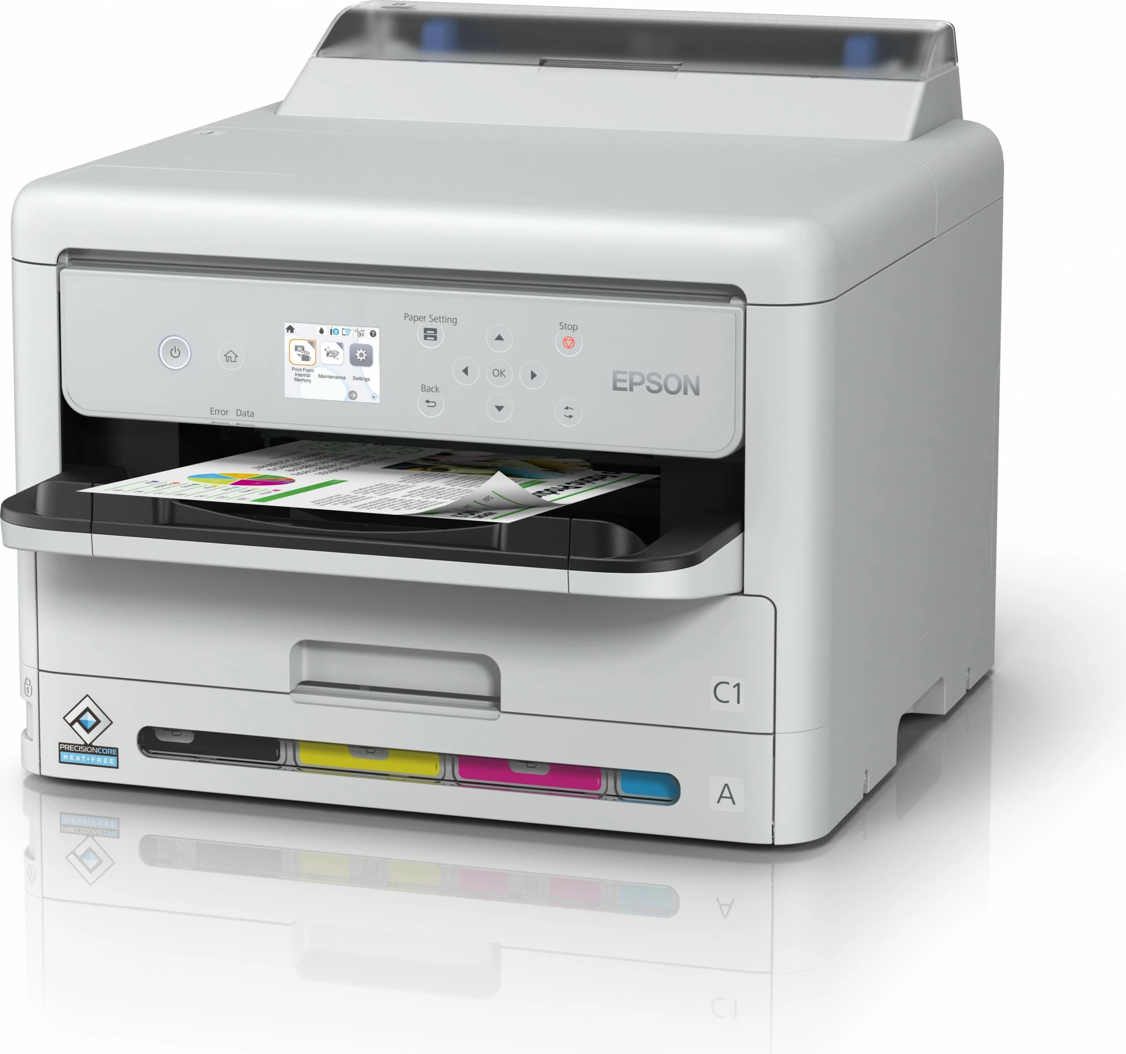 Barvni tiskalnik z dvojnim tiskom Epson WorkForce Pro WF-C5390DW, inkjet, Wi-Fi, bel