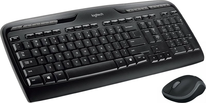Set brezžične tipkovnice in miške Logitech MK330, QWERTY, polna velikost, optična miška