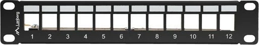 Patch panel 12 vrat, 1U, 10", črn LANBERG