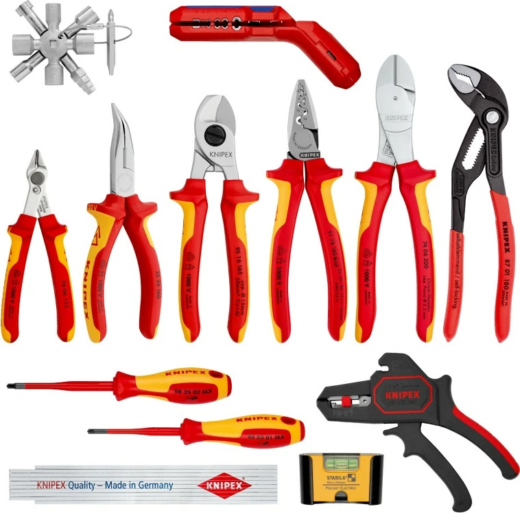 Komplet orodij Knipex 00 20 90 V02, 13 kosov, rdeče/rumeno