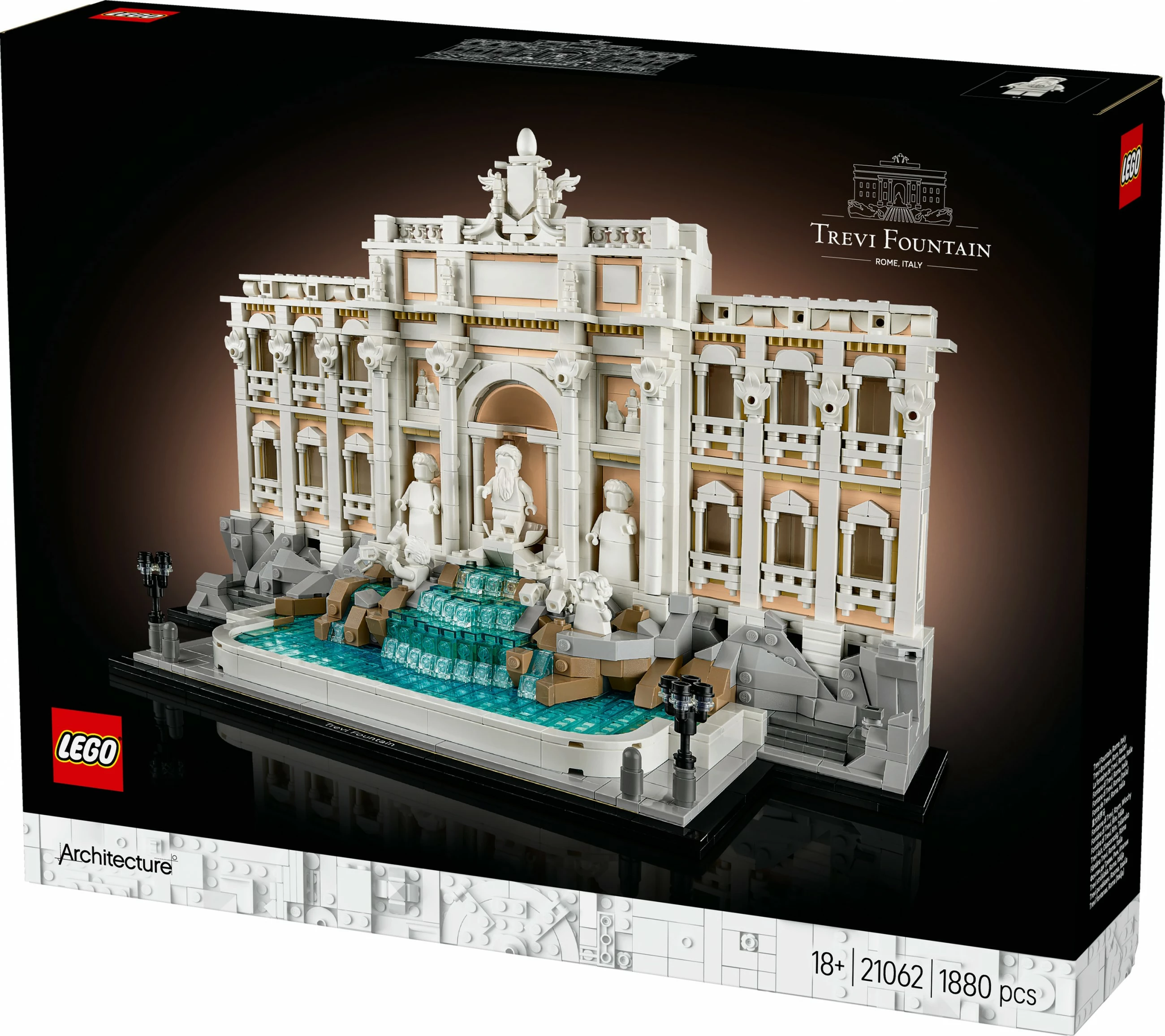 Model Fontana di Trevi, LEGO Architecture, 1880 delov, plastika, večbarven