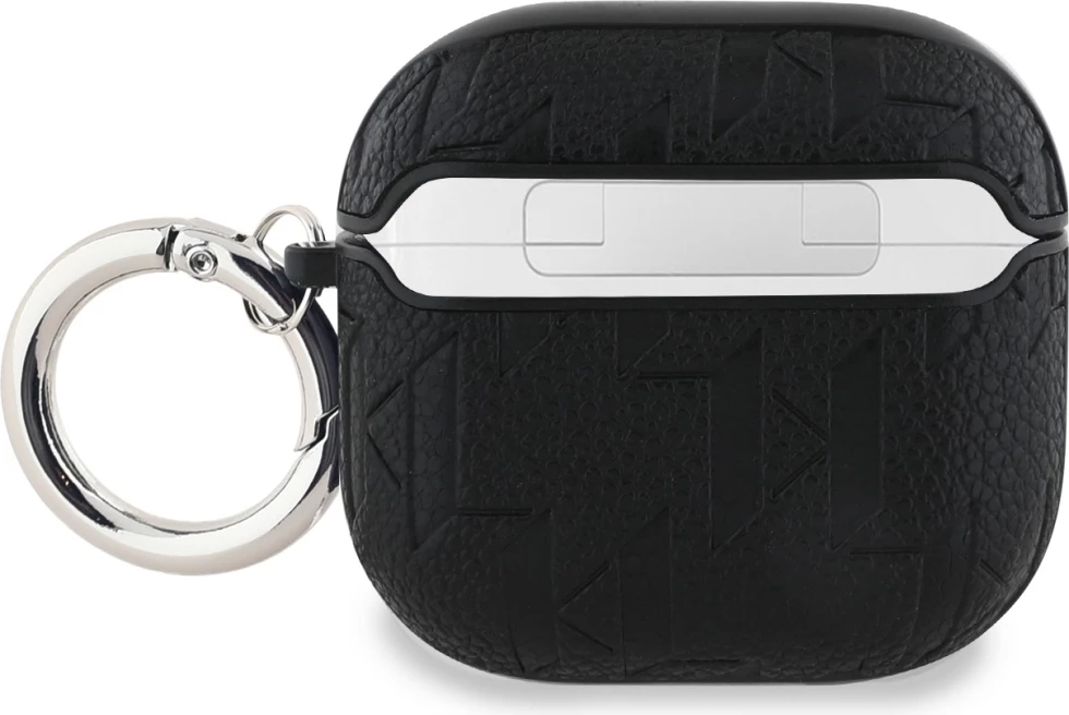 Ovitek za AirPods 4 Karl Lagerfeld Monogram Karl & Choupette Head, črn