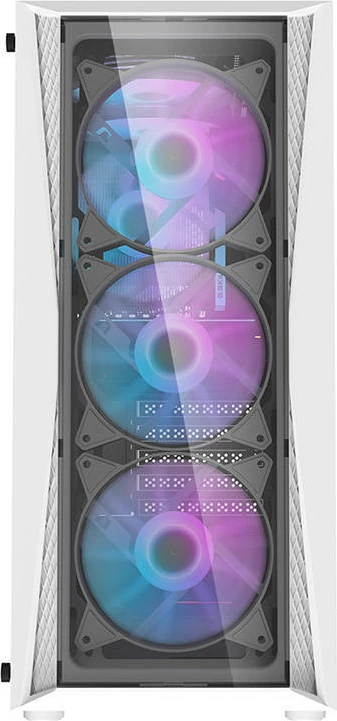 Računalniško ohišje Darkflash DK352 Plus, Mid Tower, 4 ARGB ventilatorji, bela/črna
